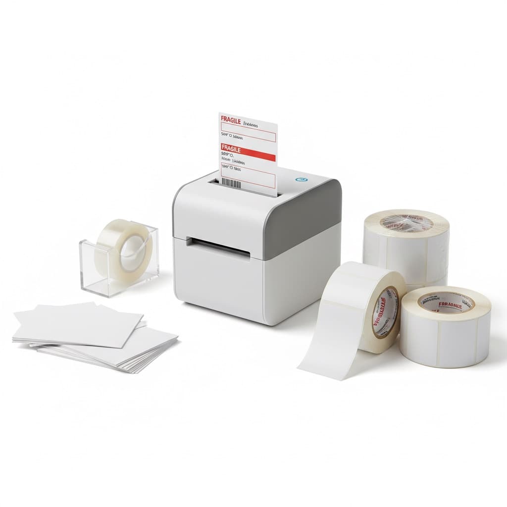 Thermal label printer and label rolls